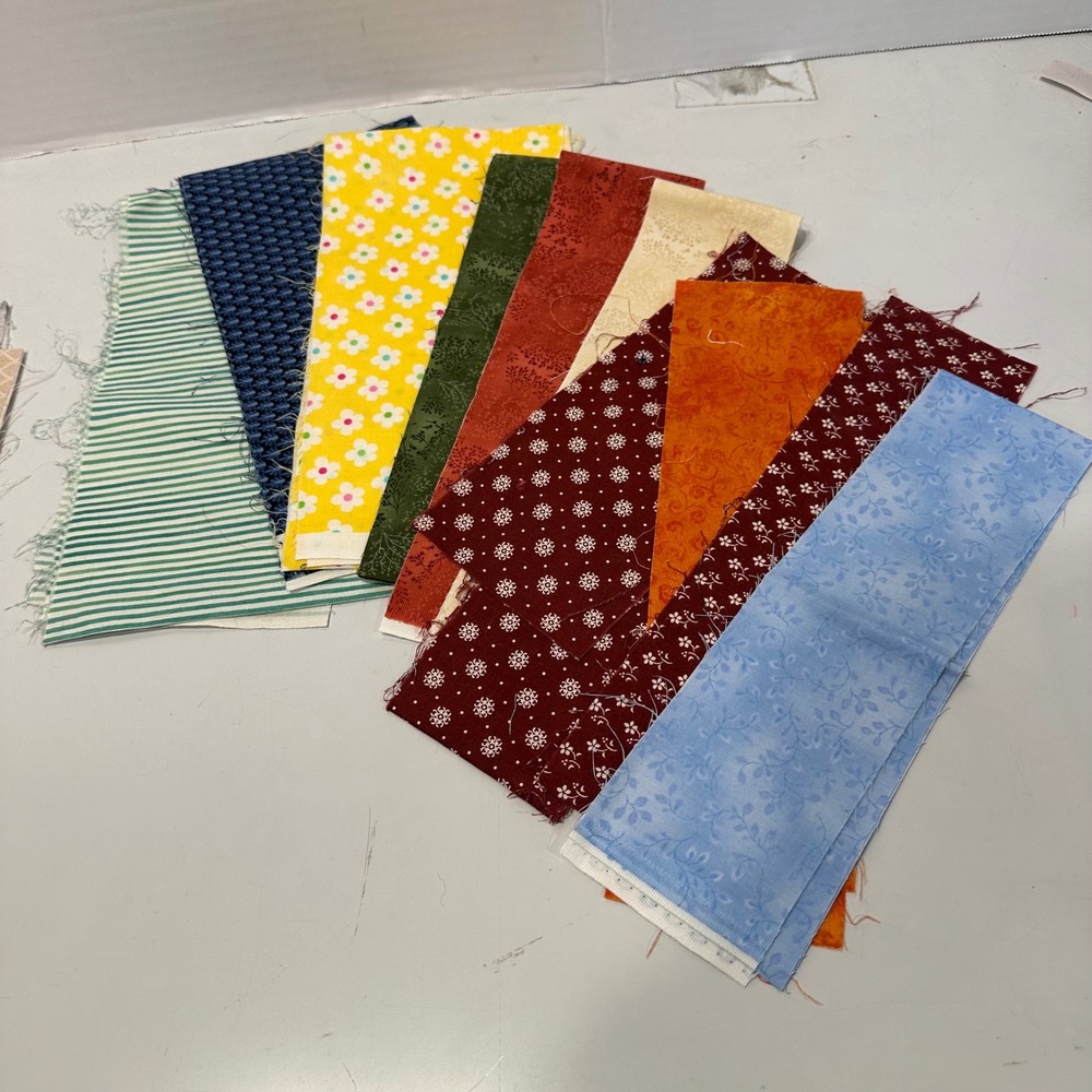Assorted Cotton Fabric Scraps Remnants Bundle Quilting Floral Stars strips